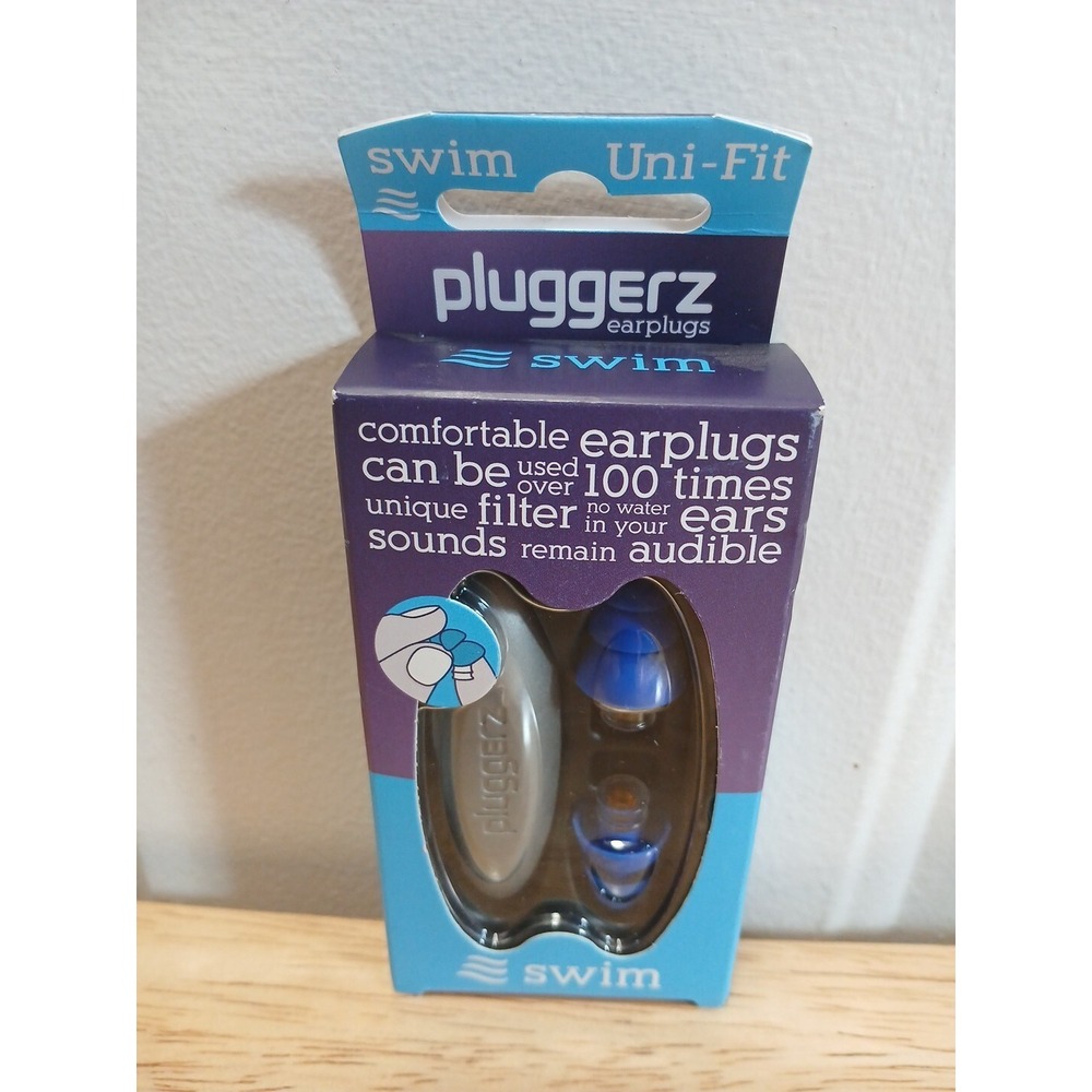Pluggerz Swim Aid EarPlugs Keep Water Out Silicone Protection Earplugs Uni-Fit